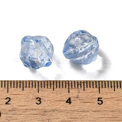 透明ガラスビーズ  グラデーションカラー  クルミ  コーンフラワーブルー  12x13x12mm  穴：1.2mm&nbsp;LS-GLAA-D025-04D