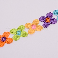 蝶刺繍ポリエステルリボン  エッジトリムリボン  DIYミシン用品  カラフル  1