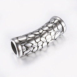 316サージカルステンレススチール製マグネット留め具（接着端付き）  チューブ  アンティークシルバー  28x10mm  穴：6mm&nbsp;STAS-F133-08AS