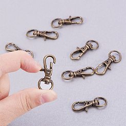 合金製回転式ナスカンカニカン  スイベルスナップフック  ジュエリー作り用品  アンティークブロンズ  32.5x11x6mm  穴：9x5mm&nbsp;IFIN-PH0023-17