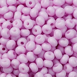 焼付塗装ガラスシードビーズ  丸い穴  ロンデル  グレードA  プラム  5~6x3.5~4mm  穴：1.6~1.8mm  約3000個/ポンド&nbsp;SEED-C003-02C