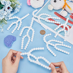6個 3スタイル プラスチックアクションフィギュア 可動スケルトン  人形作り用品  ホワイト  130~178x114~153x9.5mm  穴：5.5mm  2個/スタイル&nbsp;DIY-PH0007-69