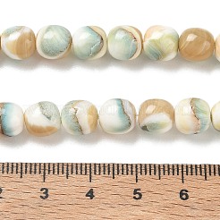 天然貝殻シェルビーズ連売り  染め  スムーズなラウンド  フローラルホワイト  7.5~8mm  穴：0.8mm  約48個/連  14.57''（37センチメートル）&nbsp;SH-CBAFEDD-01A