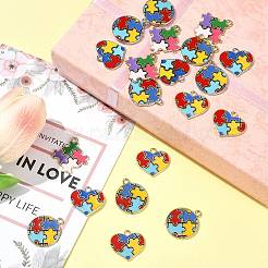 20Pcs 5 Styles Alloy Enamel Pendants&nbsp;ENAM-FS0003-57