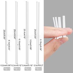 8セット4スタイルのABSプラスチックスクエアバーロッド  DIYサンドテーブル建築モデル作成用  透明  250x2~5x1~2mm  5個/セット  2セット/スタイル&nbsp;DIY-OC0008-29