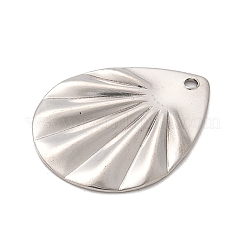 304ステンレスペンダント  ステンレス鋼色  変色防止  ティアドロップ  21.5x17x1mm  穴：1.2mm&nbsp;STAS-F349-05P-02
