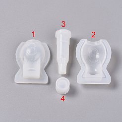 香水瓶シリコンモールド  レジン型  UVレジン用  エポキシ樹脂ジュエリー作り  ホワイト  55x42x17mm&nbsp;X-DIY-WH0148-90