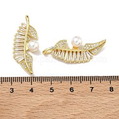 Brass Micro Pave Cubic Zirconia Pendants&nbsp;KK-D235-16G