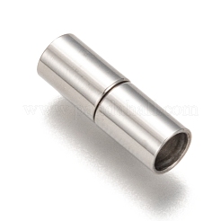 変色しにくい304ステンレススチールのマグネット留め具と接着端  ステンレス鋼色  16x5mm  穴：4mm&nbsp;X-STAS-I026-03