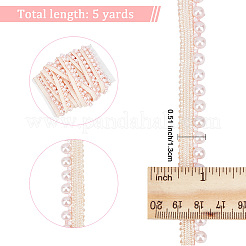 ポリエステルレーストリム  アクリル模造パールビーズ付き  ライトサーモン  1/2インチ（13mm）  ビーズ：6mm  4.5~5ヤード/袋&nbsp;OCOR-GF0001-94A