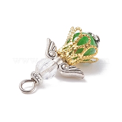 鉄と合金のパーツと  アクリルビーズ  天使  ミックスカラー  28.5x15.5x11.5mm  穴：4x2.5mm  7個/セット&nbsp;PALLOY-JF01465