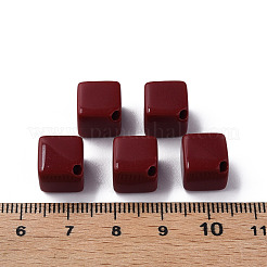不透明なアクリルビーズ  キューブ  ミックスカラー  13x14.5x14.5mm  穴：2mm  約530個/500g&nbsp;MACR-S373-135-A