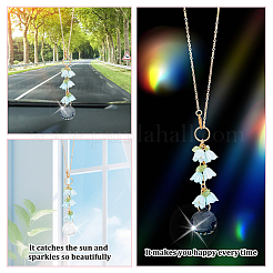 Glass & Resin Lily of the Valley Car Hanging Ornaments&nbsp;HJEW-DR00053