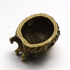 3D Lion King Head Alloy Beads&nbsp;PALLOY-F042-01AB
