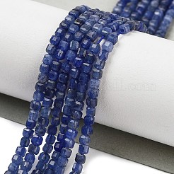 天然石ソーダライトビーズ連売り  ファセットテーブルカットキューブ  1.5~2.5x1.5~2.5x1.5~2mm  穴：0.4mm  約183~186個/連  15.35~15.55''（39~39.5センチメートル）&nbsp;G-H042-B08-01