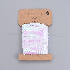 Plastic Paillette/Sequins Chain Rolls&nbsp;LS-PVC-WH0005-01J
