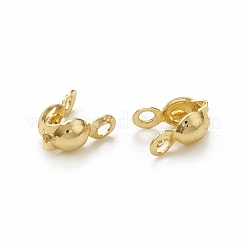 真鍮製ダルマチープ  キャロットエンドキャップ  クラムシェルノットカバー  18KGP本金メッキ  6x3mm  穴：1.2mm&nbsp;X-KK-P228-03G