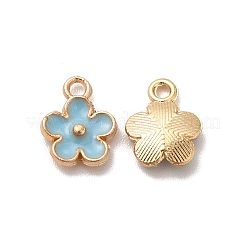 合金エナメル パンツ  鉛フリー＆カドミウムフリー  ライトゴールド  花のチャーム  ミックスカラー  10x8x2.5mm  穴：1.4mm&nbsp;ENAM-K067-47KCG