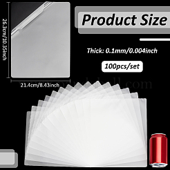 プラスチックラミネートポーチフィルム写真保護シート100枚  ホットラミネーター用  透明  263x214x0.1mm&nbsp;AJEW-WH0606-55G