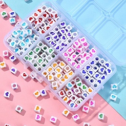 304Pcs 8 Colors White Opaque Acrylic Beads&nbsp;MACR-YW0001-92