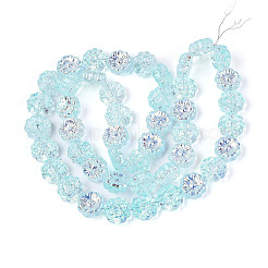Electroplate Transparent Glass Beads Strands&nbsp;EGLA-N055-01