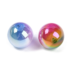 グラデーションカラーのレジンビーズ  パールカラーの  ラウンド  ミックスカラー  16mm  穴：2.5mm&nbsp;RESI-P042-01A