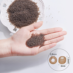 FGB 12/0 透明ガラスシードビーズ  グレードA  ラウンド  コーヒー  2x1.5mm  穴：0.8mm  約11200個/袋&nbsp;SEED-OL0001-01-17