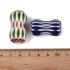 手作りのミルフィオリガラス製ボーン型ビーズ  シェブロンビーズ  ミックスカラー  33~37x17~24x17~24mm  穴：1.5~7mm&nbsp;LA-N002-38C