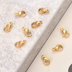 201 ステンレススチール製ロブスター クロー クラスプ  ゴールドカラー  9x6x3mm  穴：1.2mm&nbsp;X-STAS-T040-PJ212-9
