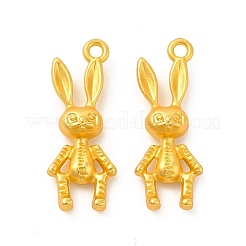 ラックメッキ合金ペンダント  鉛フリー＆カドミウムフリー＆ニッケルフリー  うさぎチャーム  マットゴールドカラー  30.5x11.5x6mm  穴：2.2mm&nbsp;PALLOY-F287-14MG