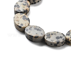 天然石ダルメシアンジャスパービーズ連売り  オーバル  14x10x5mm  穴：0.5mm  約28個/連  15.55''（39.5センチメートル）&nbsp;G-P559-B08-01