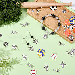40Pcs 20 Styles Sports Tibetan Style Alloy & Alloy Enamel Pendants&nbsp;FIND-BM0001-58