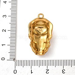 304ステンレススチールエナメルペンダント  スカルチャーム  ゴールドカラー  ブラック  27x16x7mm  穴：2mm&nbsp;STAS-F357-01B