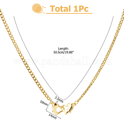 304ステンレススチールチェーンネックレス  ゴールドカラー  19.69インチ（50cm）&nbsp;NJEW-HS00006
