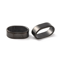 イオンプレーティング（IP）304ステンレススチールスライドチャーム  オーバル  ブラック  8x14x5mm  穴：6x12mm&nbsp;STAS-S133-01EB-02