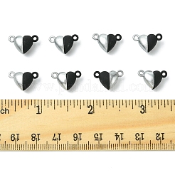合金製ハート型マグネット留め具10セット  カン付き  ブラック  15x9.5x6mm  穴：1.5mm&nbsp;FIND-FS0003-25
