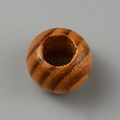 塗装ウッドビーズ  大きな穴ビーズロンデル  ペルー  20x15mm  穴：10mm&nbsp;WOOD-WH0124-29