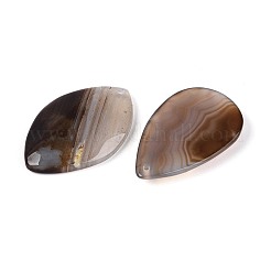 天然コーヒー縞瑪瑙ペンダント  混合形状チャーム  染め  39.5~52x29~42x6.5~9mm  穴：1.5~2mm&nbsp;G-N361-03