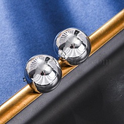 半円形 304 ステンレススチール スタッド イヤリング  銀  14mm&nbsp;EJEW-A125-80C-S
