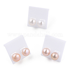 Natural Pearl Stud Earrings&nbsp;PEAR-N020-09C