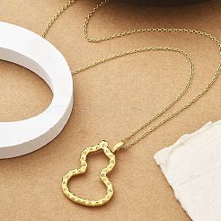 Ion Plating(IP) 304 Stainless Steel Pendant Necklace&nbsp;NJEW-K255-20G