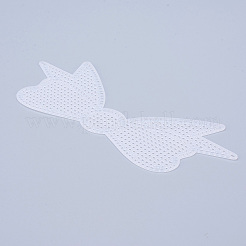 プラスチックメッシュキャンバスシート  刺繍用  アクリル毛糸クラフト  ニットとかぎ針編みのプロジェクト  蝶結び  ホワイト  7.7x19.3x0.15cm  穴：2x2mm&nbsp;DIY-M007-07