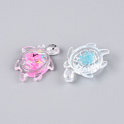 Transparent Acrylic and Glitter Powder Pendants&nbsp;TACR-T028-68