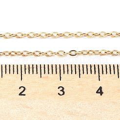 イオンプレーティング（IP）304ステンレススチールアズキチェーンネックレス  カニカン付き  ゴールドカラー  19.7インチ（50cm）&nbsp;NJEW-M124-01G