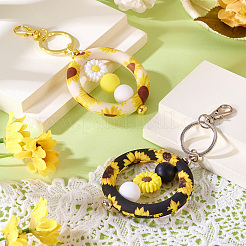 DIY Sunflower Iron Beadable Bar Keychain Making Kits&nbsp;DIY-TA0010-21
