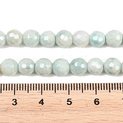 天然石アマゾナイトビーズ連売り  ラウンド  多面カット  6mm  穴：1mm  約64~65個/連  15.1~15.5インチ（38.5~39.5cm）&nbsp;G-O164-02-6mm