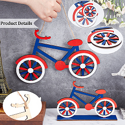 2Pcs 2 Style Independence Day Bicycle Boxwood Home Display Decorations & Pendant Ornaments&nbsp;DIY-GA0004-87