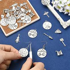 90Pcs 9 Styles Camping Theme Tibetan Style Alloy Pendants&nbsp;FIND-CJ0005-64