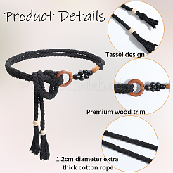 Handmade Weaving Cotton Waist Chain Belts for Women Ladies Dress&nbsp;AJEW-WH20017-73D