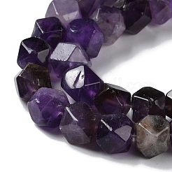Natural Amethyst Star Cut Round Beads Strands&nbsp;G-M418-C01-01